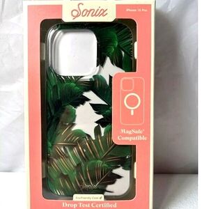 Sonix iPhone 15 Pro Case MagSafe Compatible Tropical Leaf Design NIB